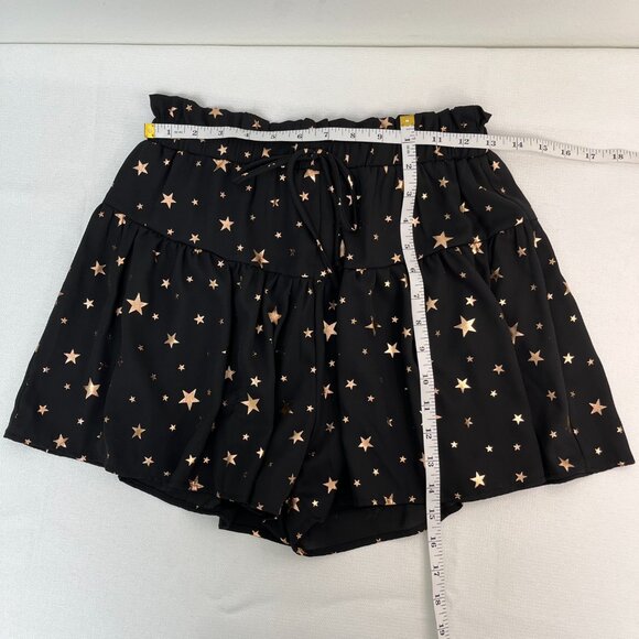 Saints & Hearts Black, Gold Stars Mini Skort Women's Sz Small - Picture 14 of 14